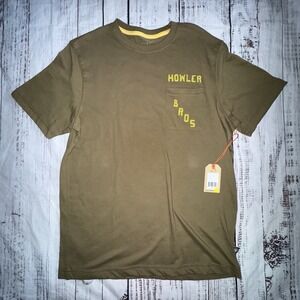 Howler Brothers Prickly Pear Cactus Pocket T-Shirt Men's Medium Short Sleeve